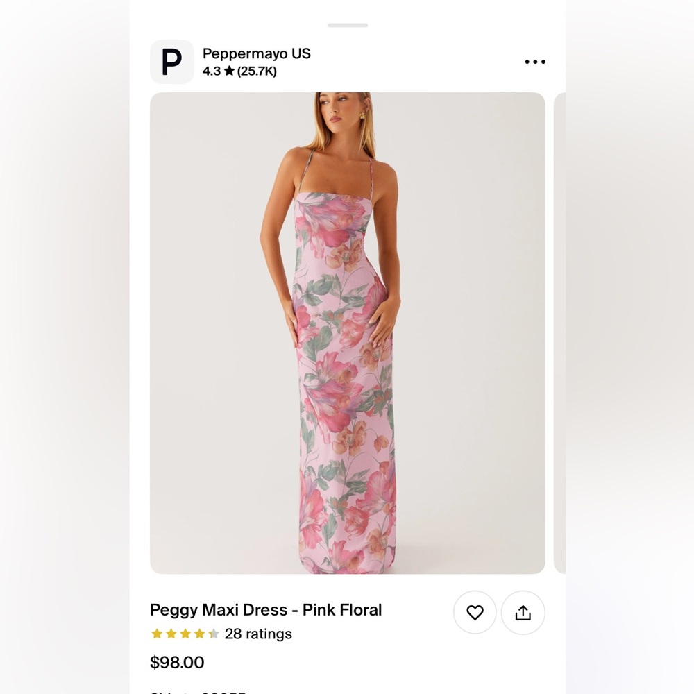 Peggy Pink Floral Maxi Dress